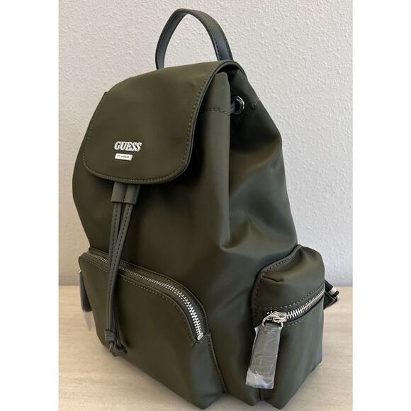 GUESS NL889431 ABERNATHY NYLON OLIVE BACKPACK TOTE BAG - Picture 5 of 15